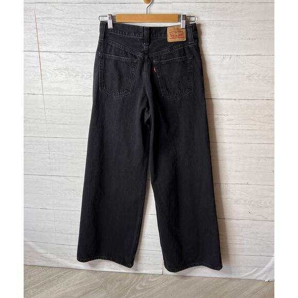 Levis Jeans Womens Size 27 Black '94 Baggy Wide Leg 100% Cotton Comfort - Picture 10 of 16